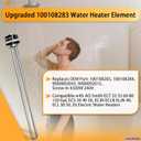 Upgraded for 100108283 4500W 240V Water Heater Element, ECT 52 55 66 80 120 Gal, ECS 30 40 50, ECJN ECLN ELJN 40, ECL 30 50, E6 Electric Water Heater, Safer&Reliable, Energy-Efficient