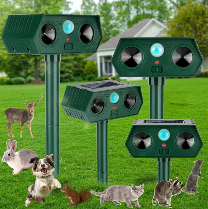 4 Pack 2025 Ultrasonic Animal Repellent Outdoor Cat Repellent Devices Solar Animal Repeller Motion Activated Deterrent to Scare Deer Squirrel Rabbit Raccoon Skunk for Yard Lawn Outdoor Green 4 Pack 2025 Ultrasonic Animal Repellent Outdoor Cat Repellent Devices Solar Animal Repeller Motion Activated Deterrent to Scare Deer Squirrel Rabbit Raccoon Skunk for Yard Lawn Outdoor Green
