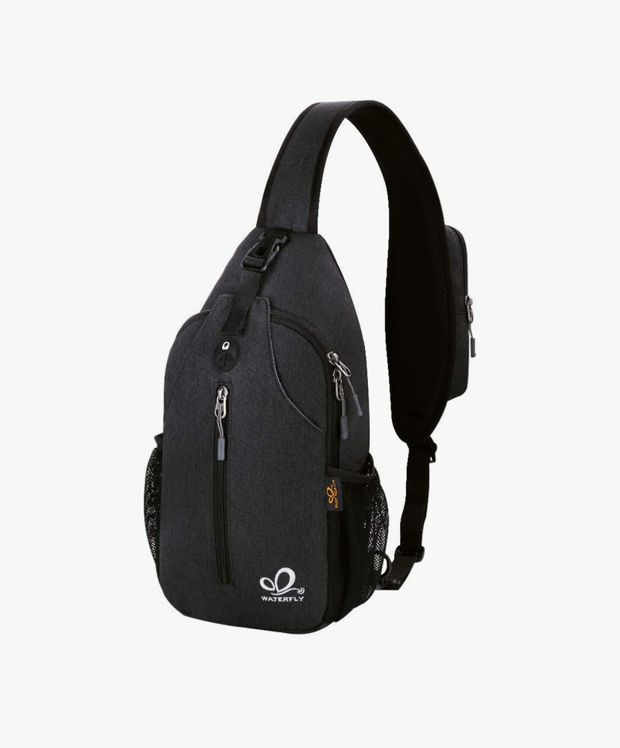 WATERFLY Crossbody Sling Backpack Sling Bag Travel Hiking Chest Bag Daypack
