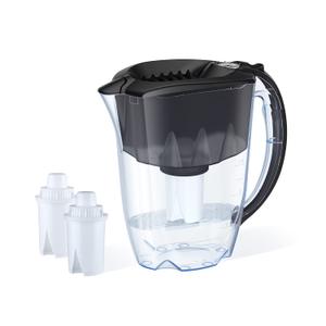 AQUAPHOR Water Filter Pitcher Ideal 7 Cup with 3 x B15 Filters - Black