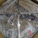 Natural Capiz Shell Chandelier, Coastal Modern Chandelier, Hanging Round Layered Pendant Lighting, (4 Light, Black)