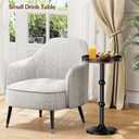 Small Round Side Table, Coffee Drink Table for Small Spaces, Modern Night Stand with Metal Leg, Weighted Iron Base Pedestal Round End Tables for Living Room, Bedroom, Narrow Corners,Sofa Couch, 11.8"L x 11.8"W x 23.5"