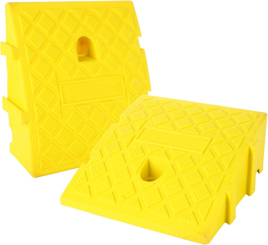 QTLCOHD 2 Pack Curb Ramps 4 Inch Rise Height Heavy Duty Driveway Curb Ramps Portable Threshold Ramps Track Ramps Small Step Ramps for Cars, Wheelchairs, Bikes, Motorcycles