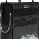 Reusable Grocery Bag with Wheels (Large, Black), Shopping Trolley with 8 Pockets and Zipper Cover Foldable Rolling Tote for Women, Kitchen, Travel, Carries Up to 66LBS