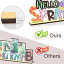 8 x Easter Spring Table Decorations Sign  2PCS Wooden Sign Bunny Decor Tiered Tray Decorations Set for Home and Office Shelf Mantel Indoor