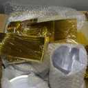 Goodluck 600 Pieces Gold Disposable Plates for 100 Guests, Plastic Plates for Party, Dinnerware Set of 100 Dinner and 100 Dessert Plates, 100 Spoons, 100 Forks, 100 Knives, 100 Cups