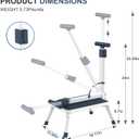 Folding Step Stool, Step Stools with Handle for Elderly Adults, Metal Stepping Stool with Adjustable Handrail in Kitchen, Bathroom, Bedroom, 330 Lbs Capacity