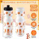 Talltalk 16 Pack Basketball Party Favors, 24 oz Basket Team Gift Water Bottles Bulk, Reusable Gifts Sports Party Favors for Team, Practice & Gym
