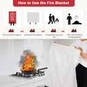 2 x Essential Fire Blanket for Home & Kitchen, Complete with Smoke Detector for Immediate Alert, Heavy Duty Emergency Blanket for Grill, Car, Camping - Your Family's Peace of Mind