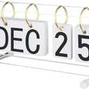 Cosmos Desk Flip Calendar Perpetual Desk Date Calendar Ring Flip Daily Block Calendar for Home Office Teacher Desktop Accessory, Reusable Month Day Display Desk Standing Calendar Decoration, Acrylic, Set of 2