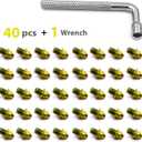 ONIPAX Bike Pedal Bolts Screw M4 x 7mm 40 pcs/Bag with 1 Wrench Silver