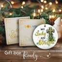 SOL VIBES Christmas Irish Ornament 2025 - Irish Blessing, Irish Cross, Lucky Leprechaun, Gifts for Irish Family Men Women, Green Shamrock Xmas Decoration - Hanging Decor for Christmas Tree