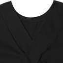 LilyCoco Women's Criss Cross Back Long Sleeve T Shirt Crewneck Open Back Tee Shirt Black X-Large (Black)