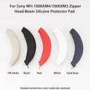 Adhiper 3Sets Silicone Sweat Case Cover for Sony WH-1000XM4 WH-1000XM3 Headphones, Silicone XM4 Earpad Cover/Ear Covers/Headband Cover Protector, Sweat Proof Soft Headphone Accessories (Off White)