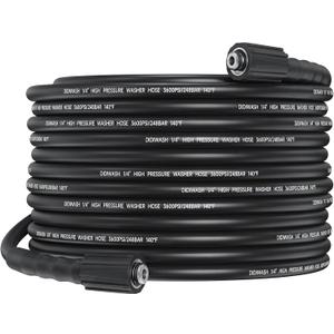 1/4" Pressure Washer Hose 50FT,Flexible 3600PSI Power Washer Hose with M22-14&15mm Universal connectorNo Kinking Household High Pressure Washer Hoses Easy StorageWithout Accessories