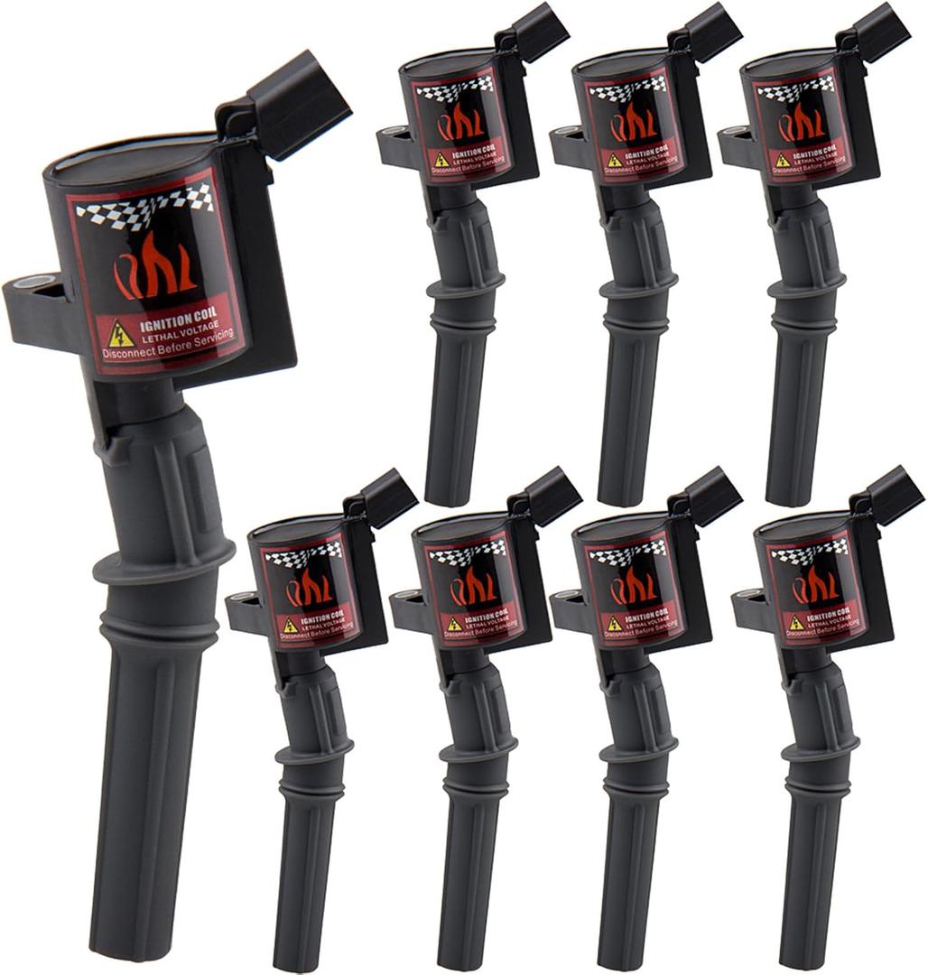 Set of 8 Ignition Coil Pack Compatible With Ford F150 F250 Explorer Lincoln Mercury 4.6L 5.4L V8 V10, Upgraded Coil Pack Compatible with DG508 DG457 DG472, Black