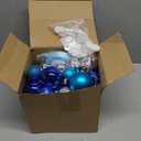 36 Pcs Christmas Balls Ornaments for Ceiling, 1.6'' 2.4'' 3.2'' Large Big Shatterproof Christmas Hanging Decorations Balls for Tree Xmas Holiday Party Indoor(Lake Blue, Navy Blue, Silver)