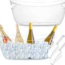 2 PCS Clear Ice Bucket Set - 5L Ice Buckets for Parties with Ice Bucket Scoop, Champagne Beer Tub Wine Beverage Bucket for Cocktail Bar, Parties, and Events