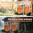 Artificial Hanging Flowers for Outdoor Fall Decoration, 6Pcs Faux Silk Daisy UV Resistant Look Real for Outside Home Indoor Planter Porch Window Yard Mums Autumn Decor (Yellow Sunset Orange)