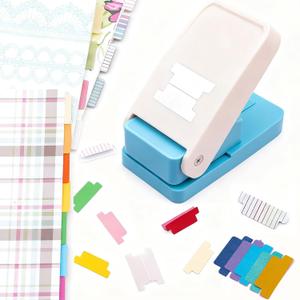 Tab Paper Punch-File Tab Puncher for Creating Custom Tabs on Craft Projects, Scrapbook,Calendars, Planner Inserts, Journaling, Bible & Books | Suitable for Many Materials | Tab Size 1.57x0.39 Inch