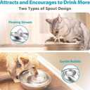 ORSDA Cat Water Fountain Stainless Steel, 2L Pet Fountain for Cats Inside, Dog Water Dispenser, Automatic Cat Drinking Fountains with 6 Replacement Filters for Cats, Small Dogs