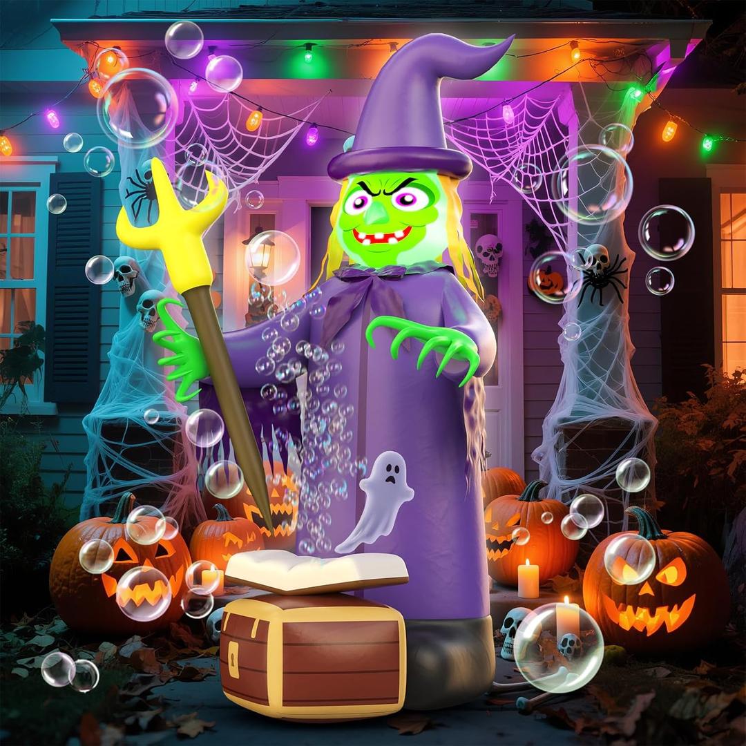 Skirfy 7FT Halloween Inflatables Outdoor Decoration Witch Bubbling Potion and Built-in Lights (green) Skirfy 7FT Halloween Inflatables Outdoor Decoration Witch Bubbling Potion and Built-in Lights (green)