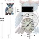 MUMTOP Outdoor Thermometer, 42 Inch Metal Owl Garden Stake Outside Wall Thermometer for Patio, Yard and Garden