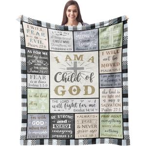 CUJUYO Christian Gifts for Men Women Blanket 60"x50" - Inspirational Religious Birthday Gifts - Baptism Confirmation Gift for Boys Girls - Catholic Spiritual Gift for Men Women