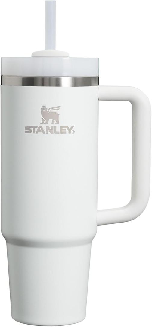 Stanley Quencher H2.0 Tumbler with Handle and Straw 30 oz | Flowstate 3-Position Lid | Cup Holder Compatible for Travel | Insulated Stainless Steel Cup | BPA-Free | Frost (30 Ounces)