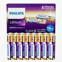 Philips Lithium AAA Batteries 16 Pack 1200mAh Triple A Battery 1.5V Ultra Long Lasting 3A Batteries (Non-Rechargeable)