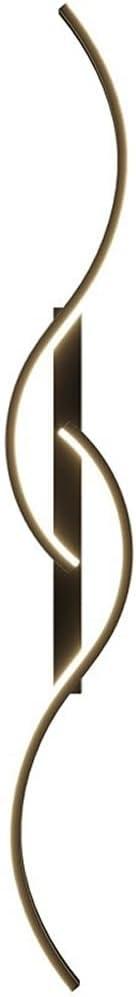 LED Curve Wall Light, Modern Wall Sconce Indoor Decor Wall Lamp for Bedroom Living Room Stairs Aisle(60 cm) (Black)