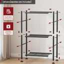 Sakugi Storage Shelves - 3 Tier Shelf Organizer, Sturdy Metal Garage Shelving with Adjustable Leveling Feet, Space-Saving Shelves Organizer for Pantry, Laundry, Kitchen (18" x 12" x 30", Black)