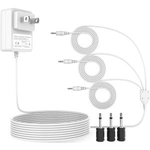 for Department 56 Village Accessories for Christmas Village House AC/DC Power Adapter, for Halloween Christmas Village Vacation House Lantern Street Lamp Accessories Adapter,with 3 Plugs (3 in 1)