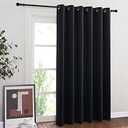 NICETOWN Blackout Curtain for Sliding Door, Patio Door Curtains, Thermal Insulated Wide Drapes/Draperies for Bedroom (Black, 3.5ft x 5ft )