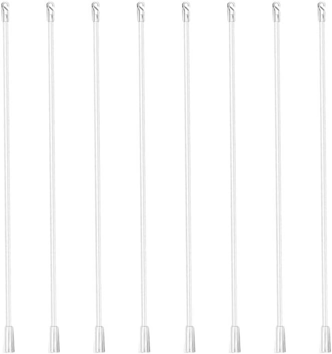 8-Piece Set of 24-Inch Blind Wand Replacements | Clear Plastic for Vertical Blinds | Mini Tilt Wand with Hook and Grip | Rod Accessory | Control