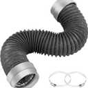 3FT Dryer Vent Hose 4 Inch, Heavy Duty 6-Layer Flexible Aluminum Dryer Duct with Rubber Seal Connectors, Heat Resistant Easy-Install Dryer Exhaust Hose for Tight Spaces, Universal Dryer Vent Kit (Dark Grey)