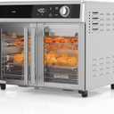BLACK+DECKER Crisp 'N Bake Air Fryer Toaster Oven Combo, 12 in 1 Countertop Convection Oven Cooks Food Fast, Fits a Whole Pizza or 6 Toast Slices, French Doors with Stainless Steel Finish