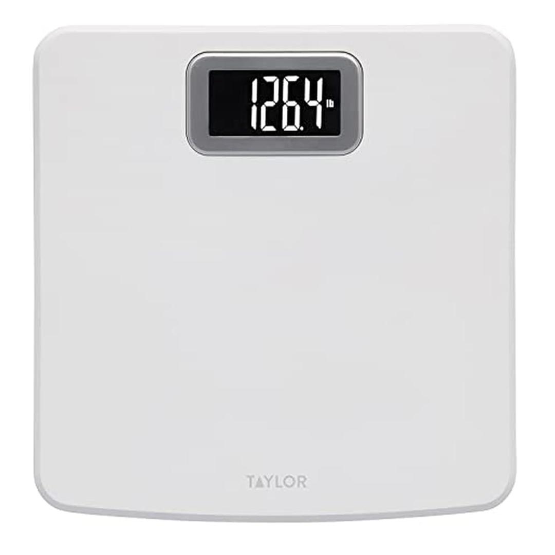 Taylor Digital Scale for Body Weight, High 400 LB Capacity, Easy to Read Readout Display with Silver Bezel Accent, Durable Platform, White (1 Count (Pack of 1))