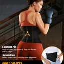 SCARBORO Waist Trainer for Women Belly Fat Sauna Sweat Waist Trimmer Corset for Stomach Wrap Workout Belt Shaper Band Zipper (Black, M)