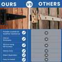 6 Inch T Strap Heavy Duty Gate Hinges | Shed Door Hinge for Wood Fence with 2.8mm Thickness | Barn Door Outdoor Black Gate Hinges Heavy Duty for Vinyl Fences and Garage | Rust Proof with 26.1mm Screws