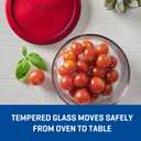 Anchor Hocking SnugFitTM Round Food Storage Containers with Lids (4-Piece, 4-cup, Red, oven-safe)