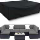 Patio Furniture Covers Waterproof, Heavy Duty 600D Outdoor Furniture Covers for Outside Sectional Sofa Set,Tear Resistance and Anti-UV, Black,108"L x 82"W x 28"H