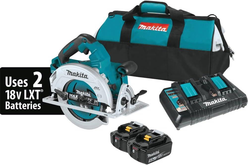 Makita XSH06PT 18V X2 LXT Lithium-Ion (36V) Brushless Cordless 7-1/4 Circular Saw Kit (5.0Ah)