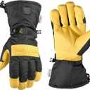 Wells Lamont Men's Insulated HydraHyde Waterproof Grain Leather Hybrid Winter Gloves, XX-Large (867XX), Black (2X-Large (Pack of 1))