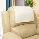 Non Slip Headrest Cover for Furniture Slipcovers,Faux Leather Headrest Protector for Recline Chair Vinyl Head Protector for Sofa,Theater Seat Cover for Home & Office 17x27 in, Ivory