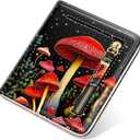 Small Wallet Women, Cute Credit Card Holder for Women, Leather Billfold Slim Card Holder Wallets for Travel, Thin Bifold Pocket Mini Coin Purse, Mushrooms