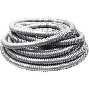 1/2 Inch Flexible Reduced Wall Electrical Conduit, 25 Ft Iron Galvanized Cable Sleeve Tube for Home Low Voltage Cable Management, Wiring and Protection