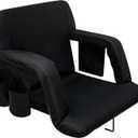 Hmlinktt Stadium Seats with Back Support, Bleacher Chairs with Back and Cushion, Wide Bleacher Seats with Thick Padded Cushion, Armrests, Side Pockets, Shoulder Straps for Sports Events (24")