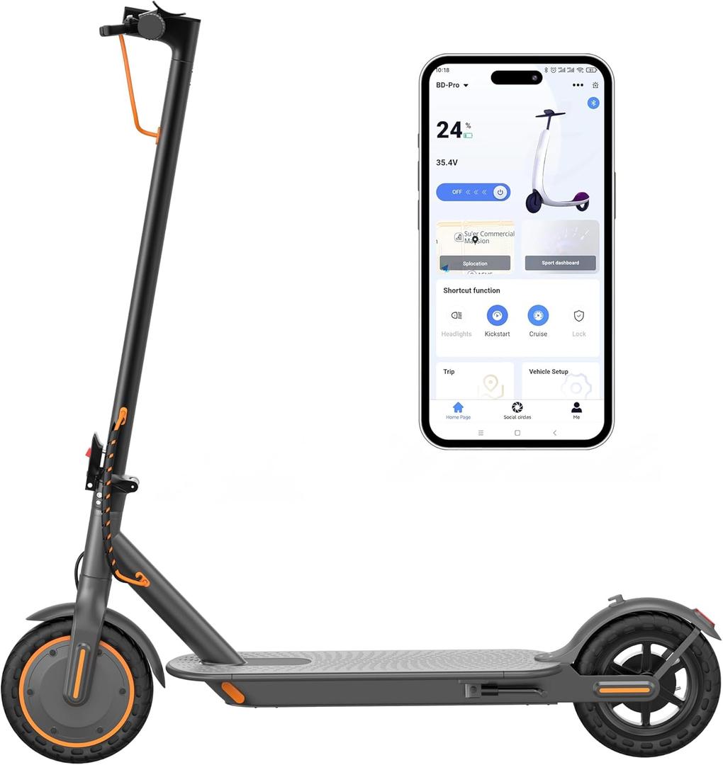VOLPAM Electric Scooter, 350W/500W Powerful Motor, 8.5"/10" Solid Tires, 19/22Mph, 28/21/12 Miles Range,Dual Braking