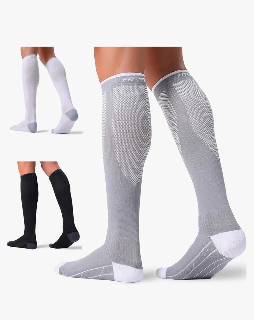 FITRELL 3 Pairs Compression Socks for Women and Men 20-30mmHg-Circulation Support Socks
